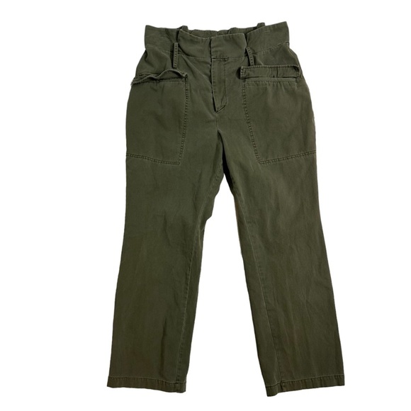 Avec Les Filles Pants Paperbag Green Army Casual High Waist Casual Women’s 32 - Picture 1 of 4